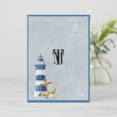 美航海のしい，灯台，いかり,カスタム 招待状 (スタンド正面)