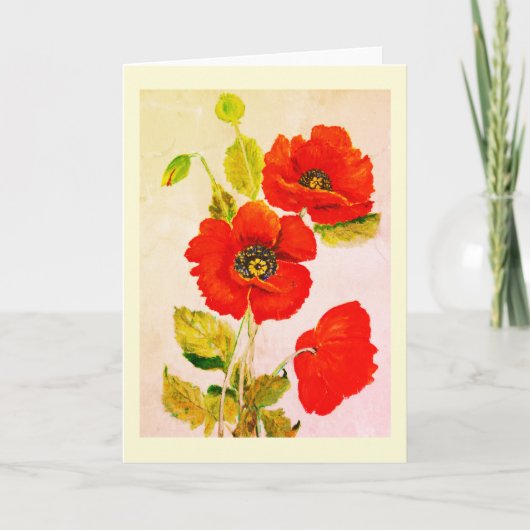 美術における赤いポピー カード (正面)