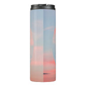 美術のコラージュと美しい空の夕焼けと タンブラー (裏面)