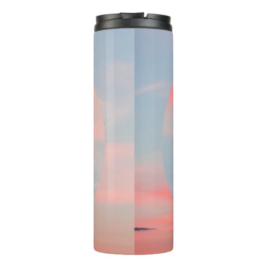 美術のコラージュと美しい空の夕焼けと タンブラー (裏面)