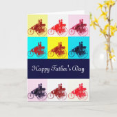 美術の父の日ポップ・アートのを迎えるヴィンテージカー カード (黄色い花)