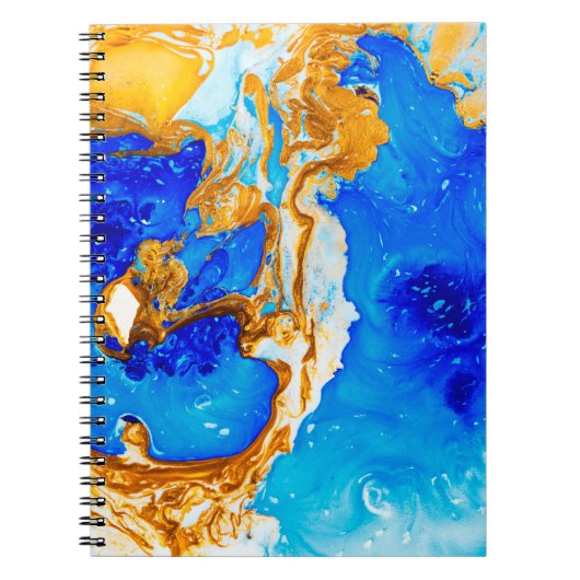 美術をデザインする最高傑作。ゴールデンとブルーの痛み ノートブック (正面)