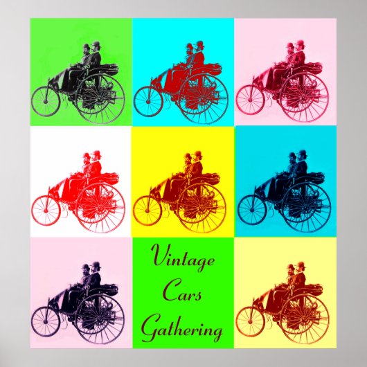 美術を集めた六景ポップ・アートの車 ポスター (正面)