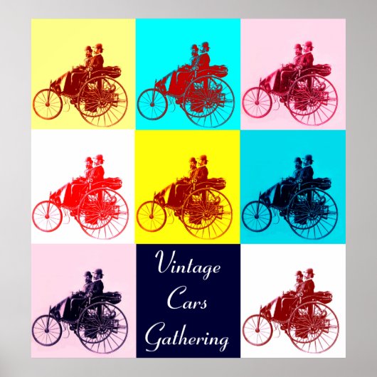 美術を集めた六景ポップ・アートの車 ポスター (正面)