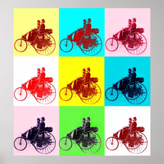 美術を集めた六景ポップ・アートの車 ポスター (正面)