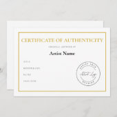 美術カスタムの真正性認定証 シーズンカード (正面/裏面)