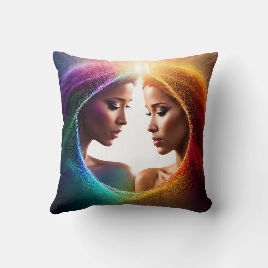 美術カラフルにおける双対性と調和の表現 クッション (裏面)