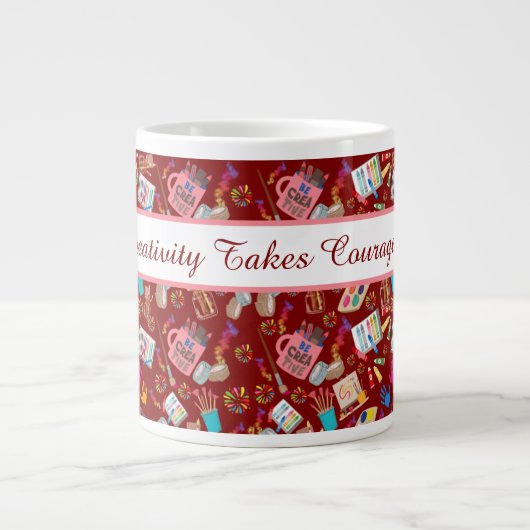 美術カラフル用品クリエイティブパターン ジャンボコーヒーマグカップ (正面)