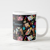 美術カラフル用品クリエイティブパターン ジャンボコーヒーマグカップ (右)