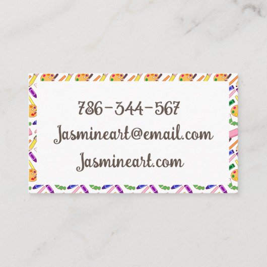美術カラフル用品 名刺 (裏面)