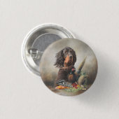 美術キジとゴードン・セッター 缶バッジ (正面&裏面)