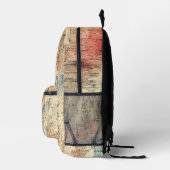 美術クール背景グランジ旧木素朴な模様 プリントバックパック (右)