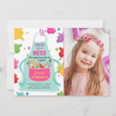 美術パーティー誕生日絵を描招待状の工芸パーティー 招待状 (正面)