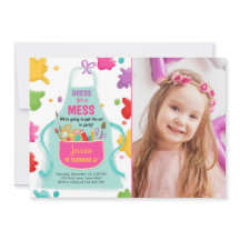 美術パーティー誕生日絵を描招待状の工芸パーティー