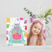 美術パーティー誕生日絵を描招待状の工芸パーティー 招待状 (スタンド正面)