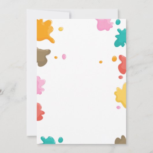 美術パーティー誕生日絵を描招待状の工芸パーティー 招待状 (裏面)