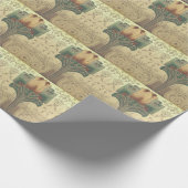 美術ビクトリアン工芸品の花柄 ラッピングペーパー (角)