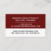 美術モダンはっきりした業者 名刺 (裏面)