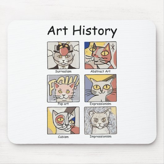 美術史おもしろい猫芸術愛絵画家A マウスパッド (正面)