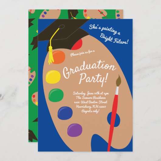 美術学校卒業絵画の輝かしい未来 招待状 (正面/裏面)