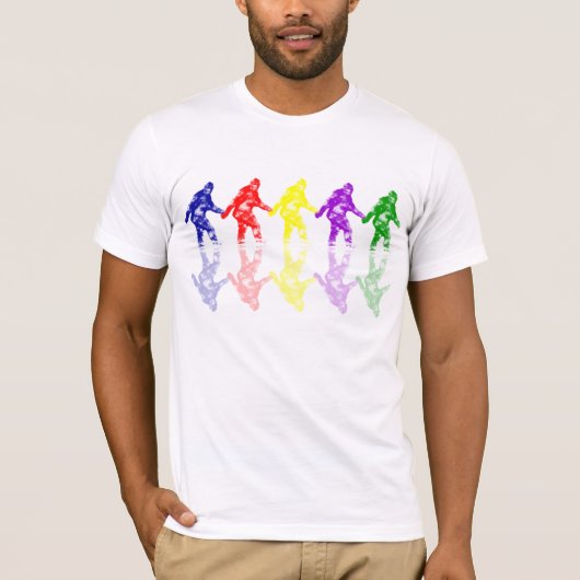 美術学校SQUATCH -ビッグフットのカラフルなロゴ Tシャツ (正面)