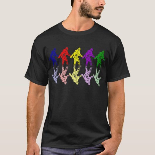 美術学校SQUATCH -ビッグフットのカラフルなロゴ Tシャツ (正面)