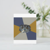 美術学生フクロウアドバイス動物ミーム ポストカード (スタンド正面)