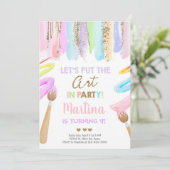 美術少女誕生日の招待、アートパーティー招待状。～に 招待状 (スタンド正面)