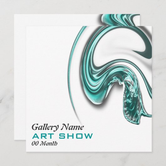 美術展宝石のオープニングのカスタマイズ発表 招待状 (正面/裏面)