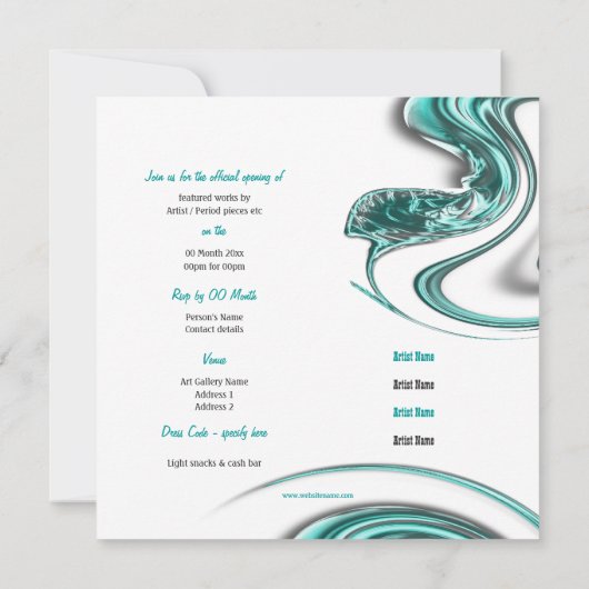 美術展宝石のオープニングのカスタマイズ発表 招待状 (裏面)