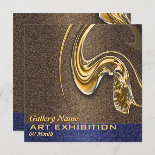 美術展展覧会の開始はカスタマイズ 招待状 (正面/裏面)