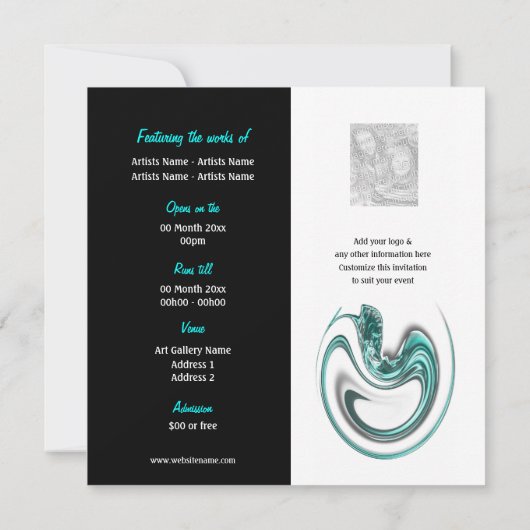 美術展示会の宝石展カスタマイズ示場 招待状 (裏面)