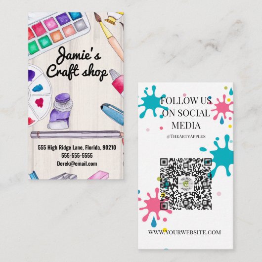 美術工絵を描房 名刺 (正面/裏面)