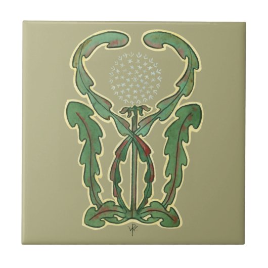 美術工芸品または職人1906花デザイン タイル (正面)