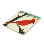 美術工芸品または職人1907赤(鳥)ショウジョウコウカンチョウ鳥 タイル (側面)