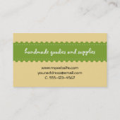 美術工芸品リボンアクセサリー手作りビジネス 名刺 (裏面)