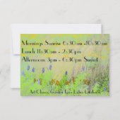 美術教室の女性昼食会の庭の茶 招待状 (裏面)