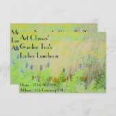 美術教室の女性昼食会の庭の茶 招待状 (正面/裏面)