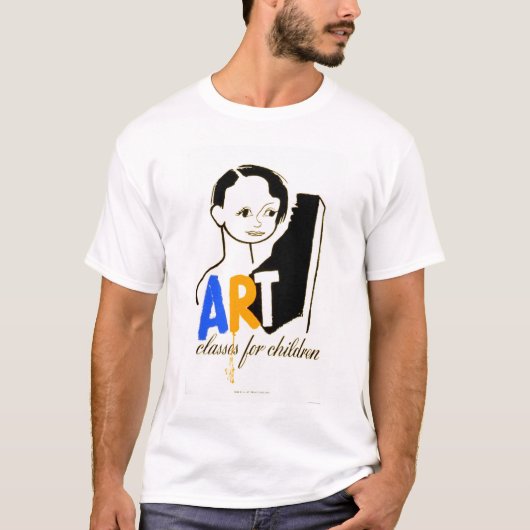 美術教室の子供1940 WPA Tシャツ (正面)