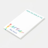 美術教師のカラフルの机からパーソナライズ ポストイット (アングル)