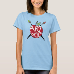 美術教師色彩の鮮やかなApple及び絵筆 Tシャツ