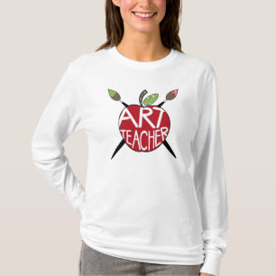 美術教師色彩の鮮やかなApple及び絵筆 Tシャツ