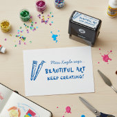 美術教師 美しい 創作を続けてね はんこ