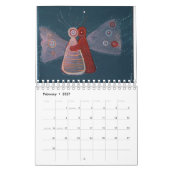 美術絵画抽象芸術装飾暦 カレンダー (2月 2027)