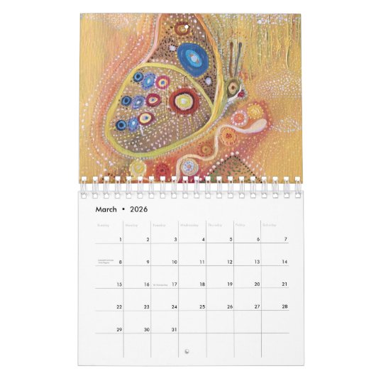 美術絵画抽象芸術装飾暦 カレンダー (3月 2026)