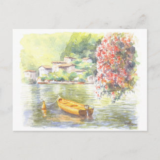 美術葉書 - イタリアの湖、水彩画 ポストカード