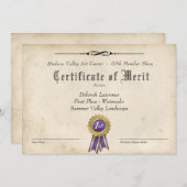 美術賞受賞証 (正面/裏面)