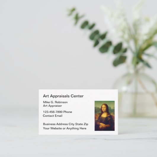 美術鑑定士及び鑑定評価サービス 名刺 (スタンド正面)
