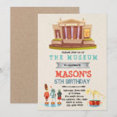 美術館でお誕生日会 招待状 (正面/裏面)
