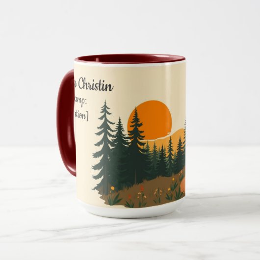 美観レトロハイキングクラブ　パーソナライズドギフト マグカップ (正面左)